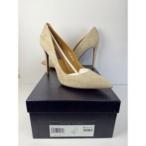 Ralph Lauren Purple Label Women's Celia Beige Suede. Size 39.5/US 9